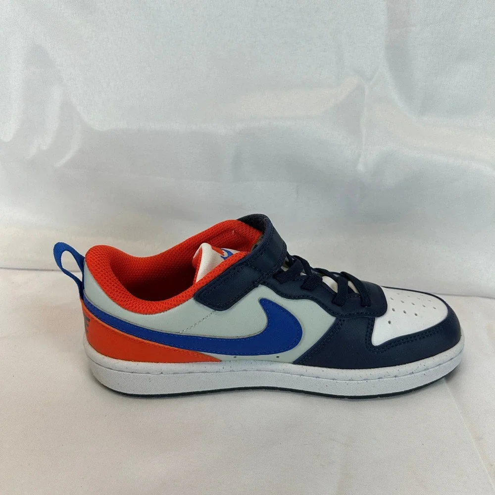 Nike Court Borough Low Recraft Kids Midnight Navy Orange DV5457-401 Size 2Y